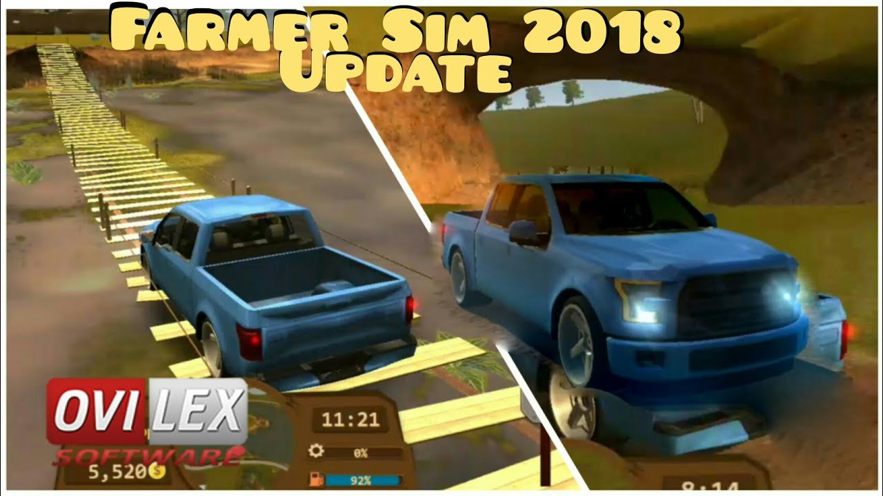 Farmer Sim 2018 UPDATE! - Ovilex New Ford Pickup; Driving Around Map (Island/Beach/Tunnel) Gameplay
