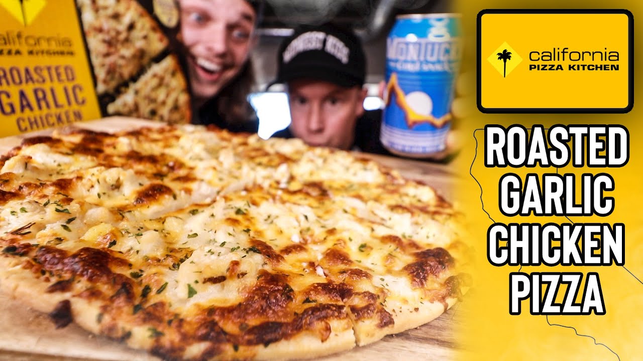 Eating California Pizza Kitchen's Roasted Garlic Chicken Pizza 🍕 YouTube