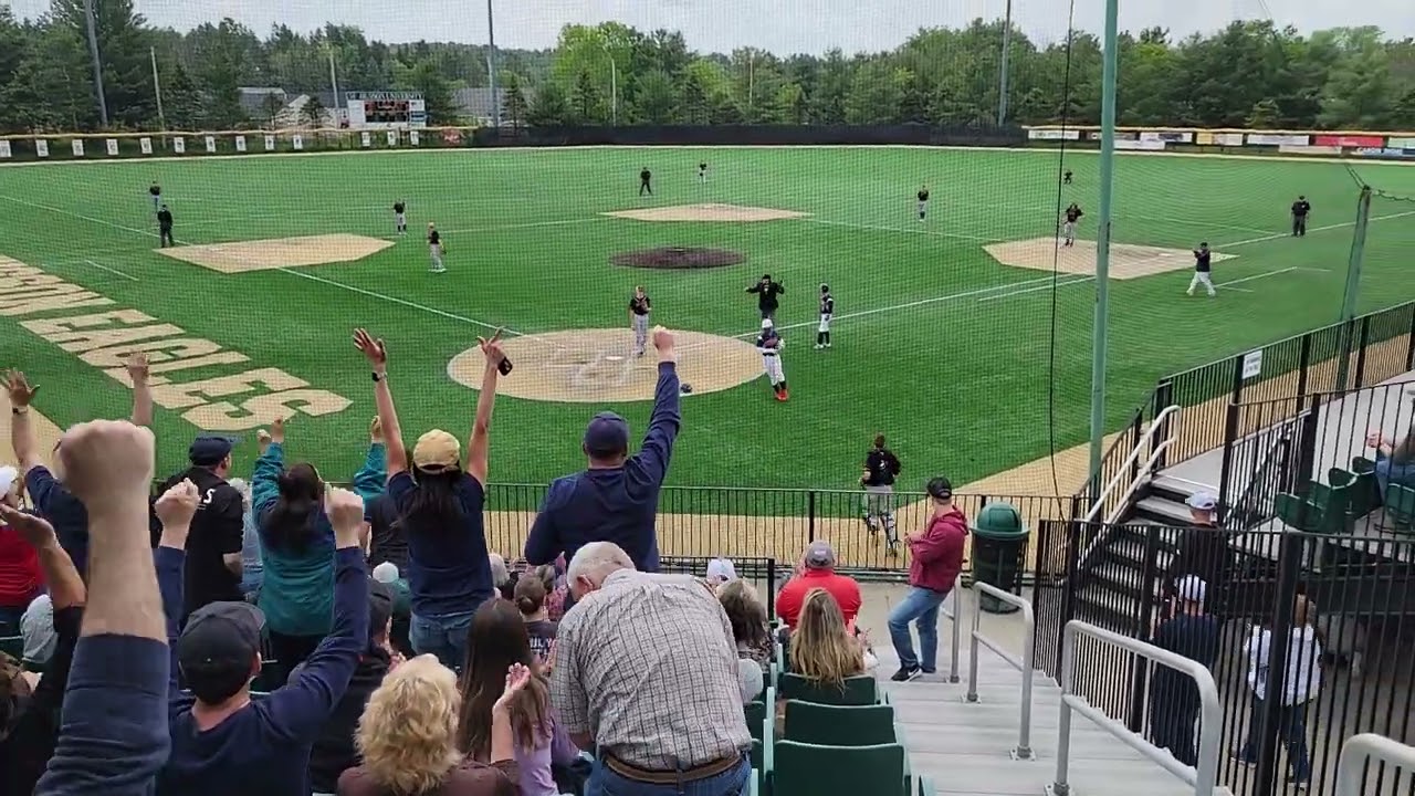 Jalen Reed scores on a wild pitch to give Bangor Christian a 1-0 lead over Woodland in the fifth