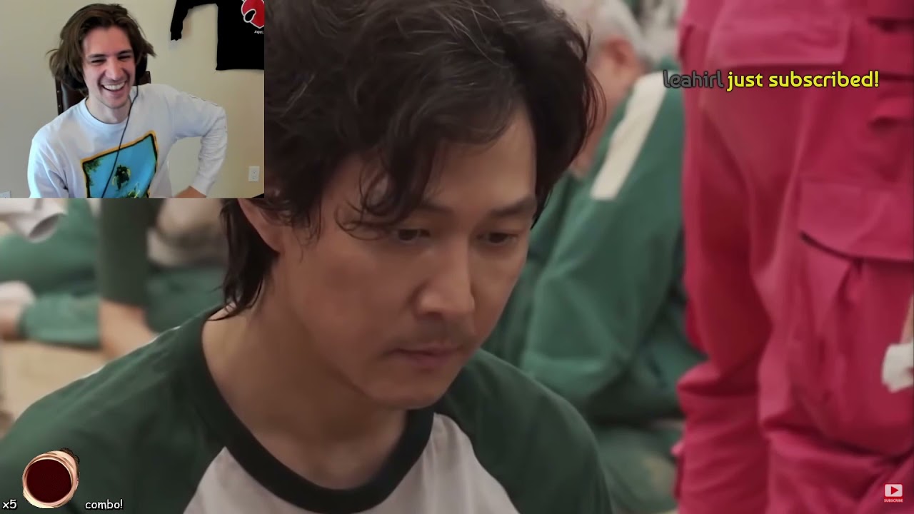 xqc reacts to dubbed squid game