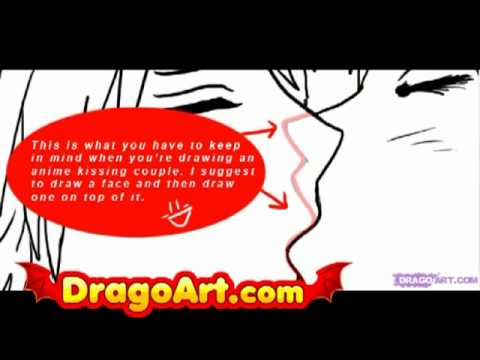 How to draw kissing people, step by step - YouTube