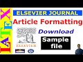 Preparing an article manuscript using elsevier journal latex template