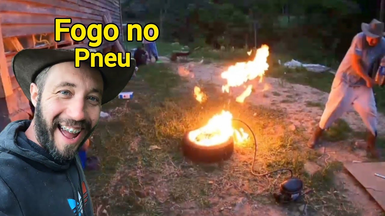 ENCHENDO PNEU COM FOGO/TÉCNICA DE ENCHER PNEU USANDO FOGO