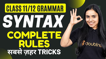 Syntax | Subject Verb Agreement | Syntax All Rules With Tricks | English Grammar Tricks in Hindi