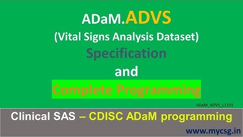 Clinical SAS - ADaM ADVS Complete programming