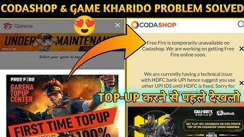 Codashop & Game Kharido Top Up Problem | Game Kharido Maintenance Problem | Codashop Maintenance |
