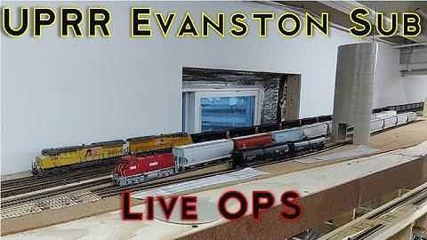 Live Operations on UPRR Evanston Sub. HO model trains in action. Model Railroad OPs Union Pacific