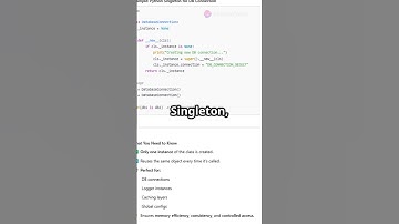 Singleton Pattern: A Must for Backend Devs!  #coding #programming #python #designpatterns