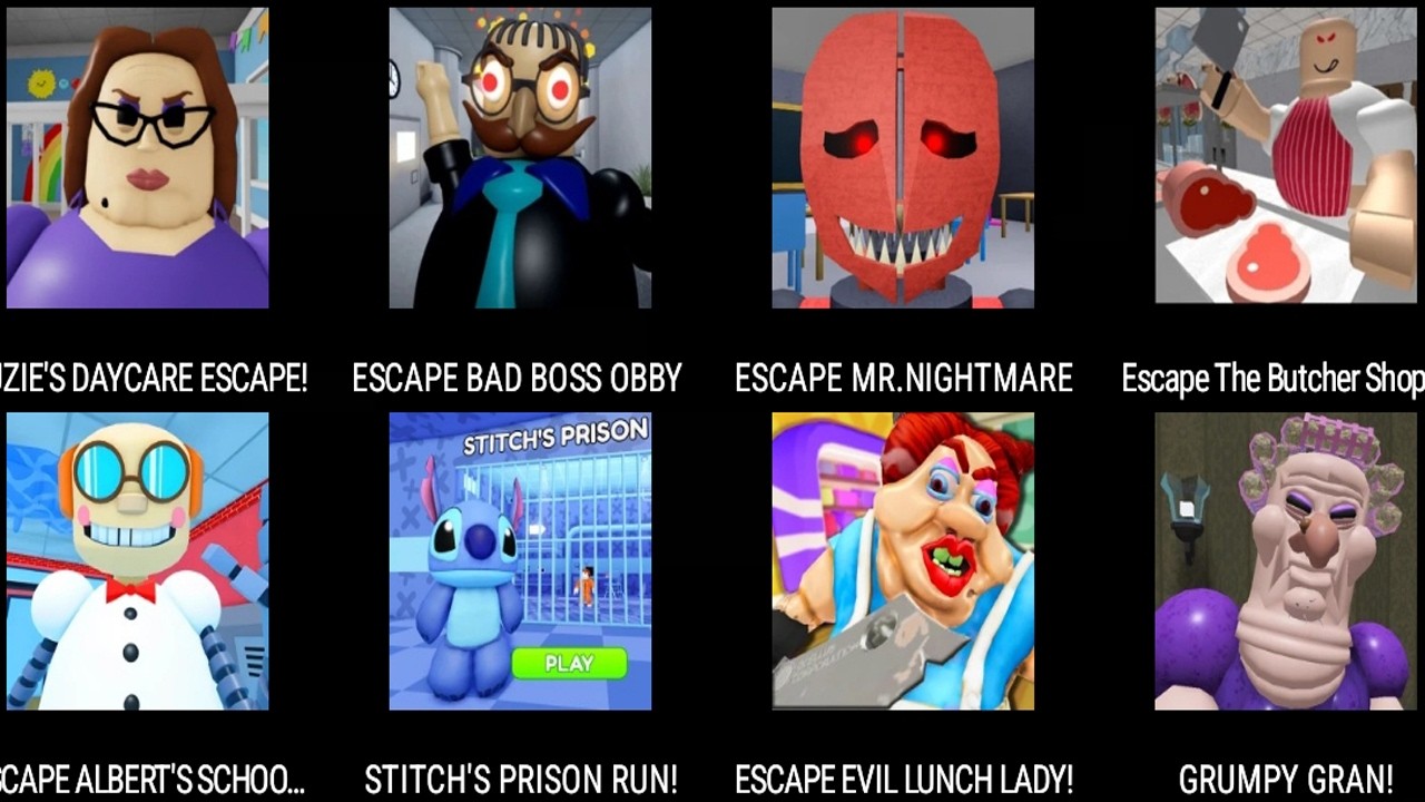 SUZIE'S DAYCARE ESCAPE!,ESCAPE BAD BOSS OBBY,ESCAPE MR. NIGHTMARE SCHOOL!