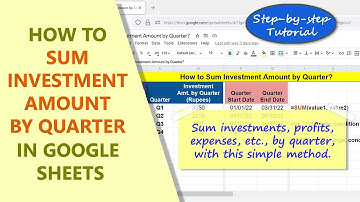 Google Sheets | Sum by Quarter | Example | Function | Formula | Spreadsheet | Tutorial