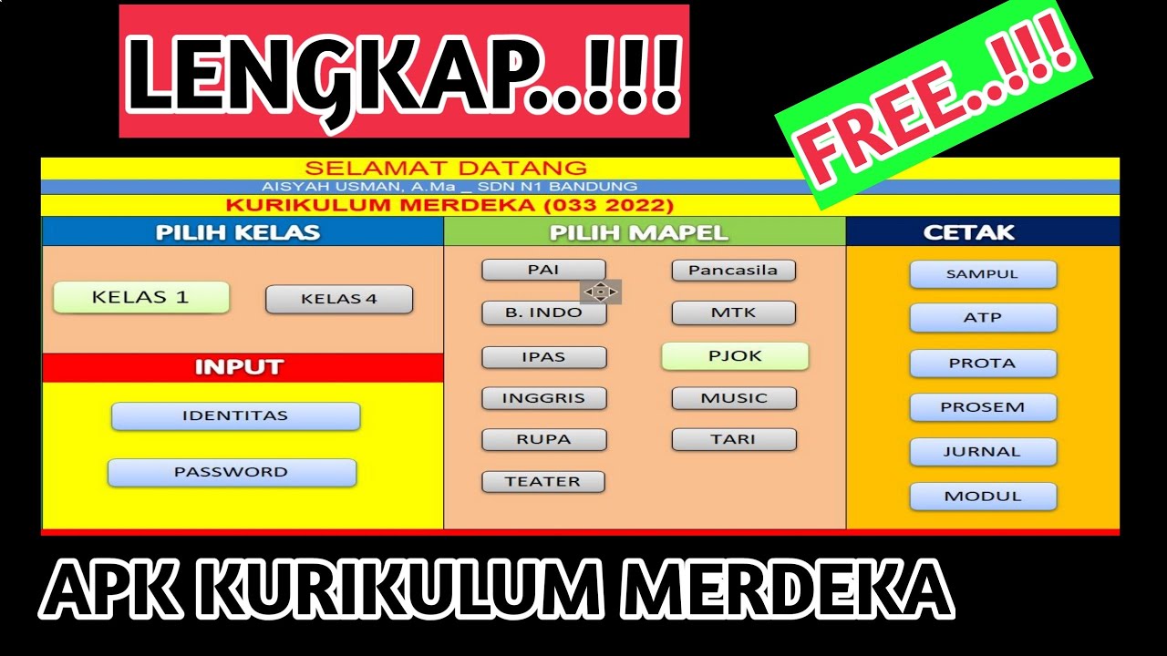 APLIKASI KURIKULUM PROTOTYPE CP, ATP, & MODUL AJAR KURIKULUM MERDEKA