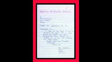 Application for Transfer certificate (T.C) in English // How to write Application for t.c. in school
