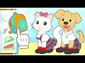 BABY PETS Max y Kira se visten para la vuelta al cole 📕📐 GamePlay para niños y niñas toontoon