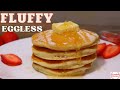 2 minute Eggless Fluffy Pancake Recipe | Quick &amp; Easy Breakfast Recipe | Pancake recipe without Eggs