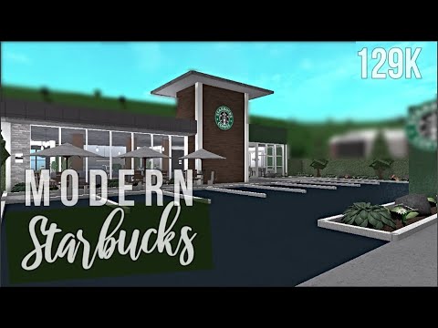 Bloxburg Modern Starbucks 129k Roblox Speedbuild Youtube - roblox building starbucks