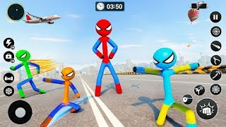 Spider Hero Man Stickman Game - Spider Stickman Rope Hero Gangstar Crime - Android GamePlay screenshot 4