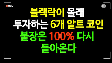 기관 움직임으로 보는 불장 시나리오 블랙록이 몰래 모으는 6가지 알트코인