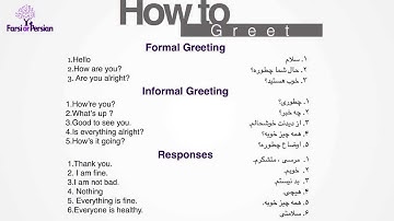 Beginning Persian- How to greet in Persian