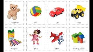 32 Flashcards of Toys for Kids