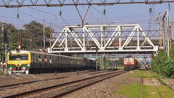 Parallel Race of Barddhaman - Howrah Local vs UTKRISHT Coached Doon Express Leading WAP-4