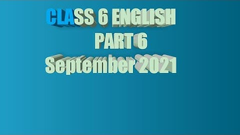 model activity task class 6 english part 6 2021