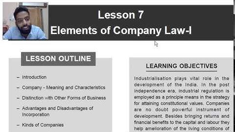 CS Foundation Paper 1 Business Environment and Law Chapter 7 Elements of Company Law 1 Part 1