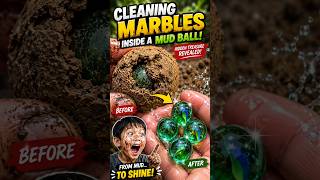 Cleaning Marbles Hidden Inside a Mud Ball – So Satisfying