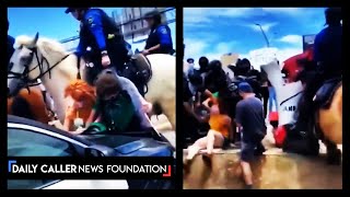 Cops Use Horses To Stop Road-Blocking Protesters