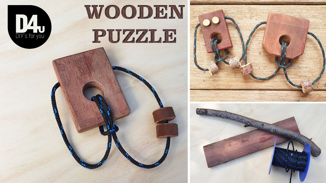 DIY Wooden Puzzle IQ Mind Brain Teaser String Loop Puzzle YouTube