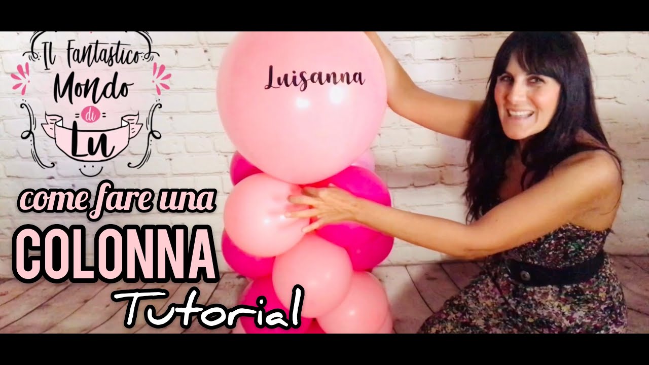 Come fare una colonna con i palloncini - a due colori con spirale - YouTube
