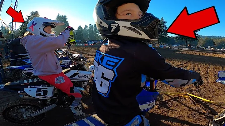 Brother and Sister Take Each Other out in Motocros...