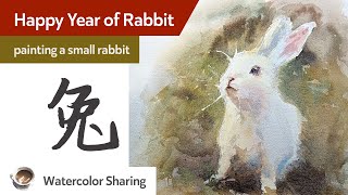 Happy Year of Rabbit - painting a small rabbit