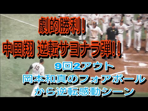 【ジャイアンツベンチ大盛り上がり】9回2アウト 岡本和真 フォアボールで出塁 中田翔逆転サヨナラ弾!劇的感動シーン!  巨人vs広島 2023/4/29 東京ドーム