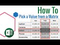 How To | Pick a Value from a Matrix by Intersecting Rows and Columns