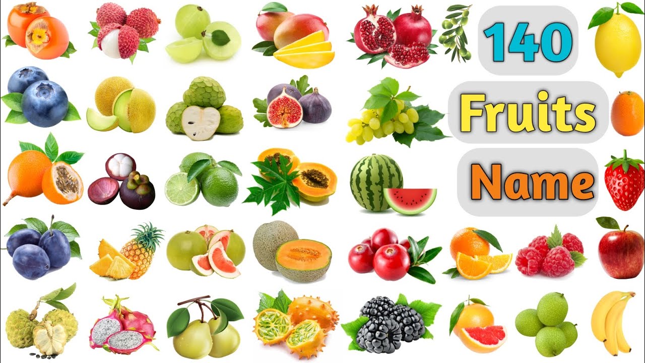 Fruits Vocabulary ll 140 Fruits Names In English With Pictures ll Fruits  Name ll 100 Fruits 