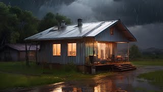 HEAVY RAIN at Night to Sleep Instantly  Rain on Roof for Insomnia Relief, Relaxing, Studying, ASMR