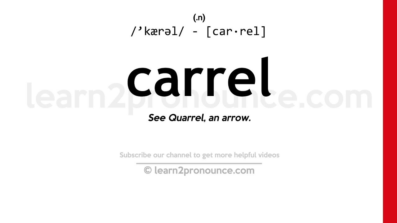 Def Carrel Pronunciation of Carrel | Definition of Carrel - YouTube