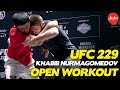 UFC 229: Khabib Nurmagomedov Full Open Workout + Argument With Conor McGregor Fans!