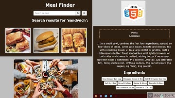 Part2- Search & Display Meals | Meal Finder Project With Vanilla JavaScript