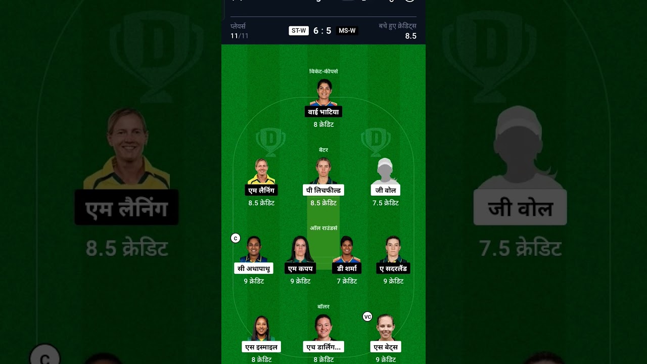St.w vs ms.w dream11 prediction