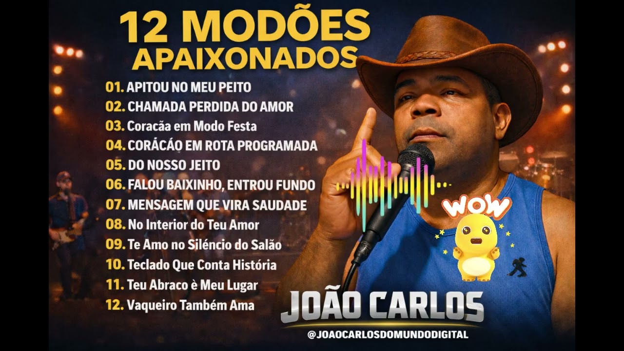 12 Modões Apaixonados 🎶 | João Carlos do Mundo Digital | Amor que Toca o Coração 08/01/2026...