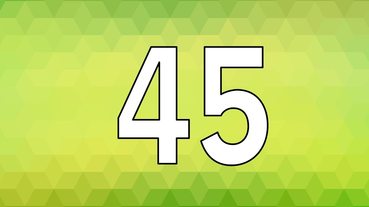 45 Second Countdown Timer | Green Background - YouTube