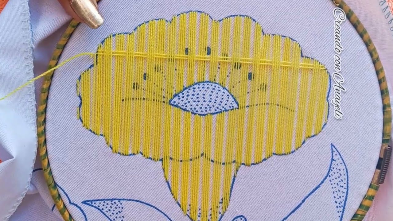 #140Cómo bordar una flor super fácil ideal para cualquier diseño 