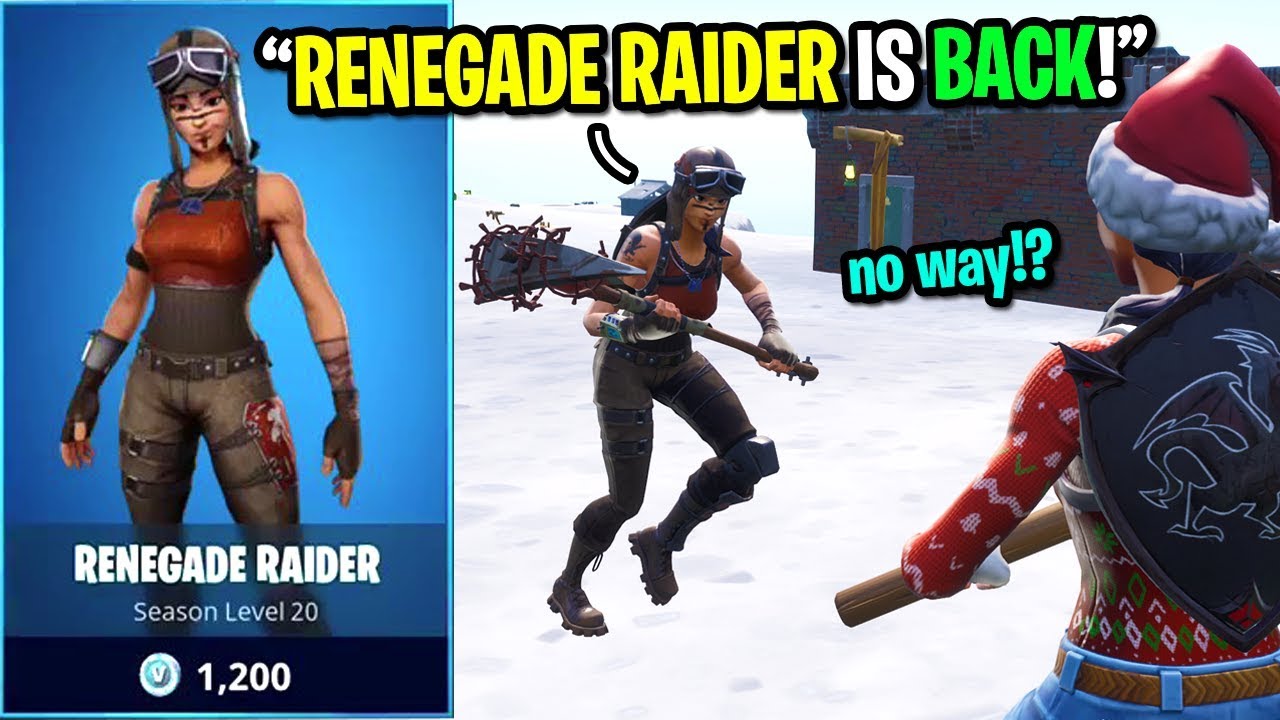 I told kids RENEGADE RAIDER is BACK in the item shop in ...