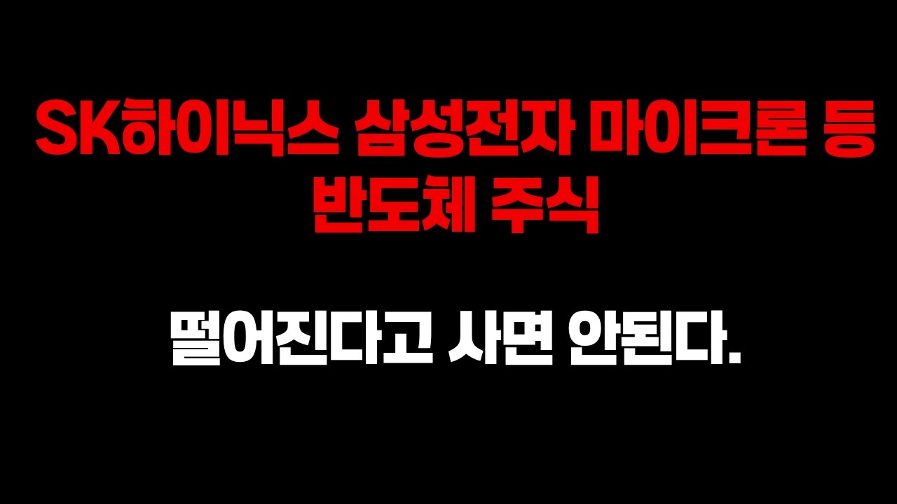 SK하이닉스, 삼성전자, 마이크론 등 반도체 주식. 오를때 사자
