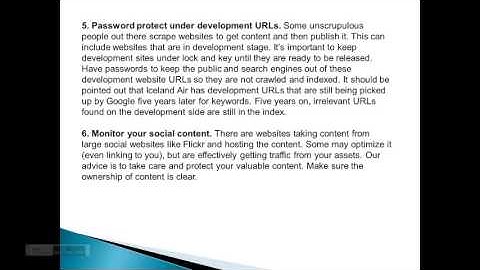 Ten Ways to Avoid Duplicate Content Video