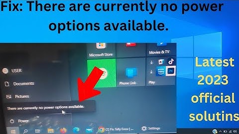 How to fix There are currently no power options available on windows10/11|No power option available