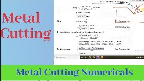 Metal Cutting Numericals Lecture 21