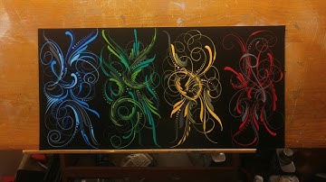 Four Color Scroll Pinstriping (1 panel)