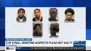 Five suspects in Oglethorpe Mall shooting plead not guilty